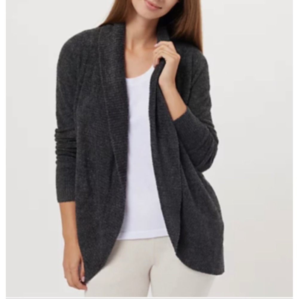 Barefoot Dreams CozyChic Lite Cardigan Women L/XL Excellent Quiet Luxury